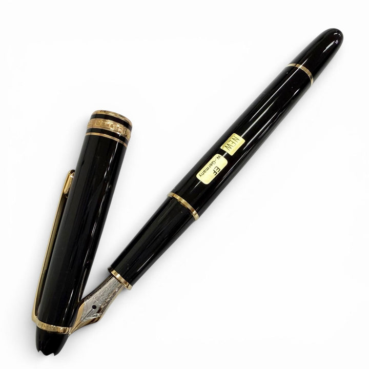 極美品△MONTBLANC モンブラン マイスターシュテュック ペン先14K EFニブ 4810 ホワイトスター 万年筆 ブラック ゴールド 西ドイツ製