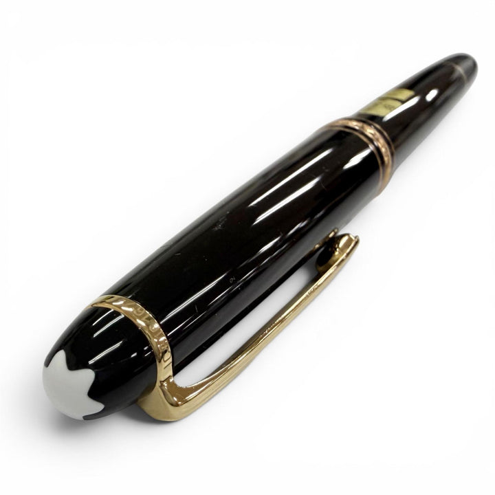 極美品△MONTBLANC モンブラン マイスターシュテュック ペン先14K EFニブ 4810 ホワイトスター 万年筆 ブラック ゴールド 西ドイツ製