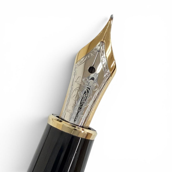 極美品△MONTBLANC モンブラン マイスターシュテュック ペン先14K EFニブ 4810 ホワイトスター 万年筆 ブラック ゴールド 西ドイツ製