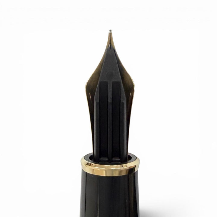 極美品△MONTBLANC モンブラン マイスターシュテュック ペン先14K EFニブ 4810 ホワイトスター 万年筆 ブラック ゴールド 西ドイツ製