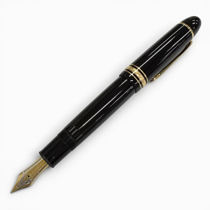 極美品△MONTBLANC モンブラン マイスターシュテュック 149 ペン先18K 1810 Bニブ 万年筆 ブラック ゴールド ドイツ製 メンズ インク付き