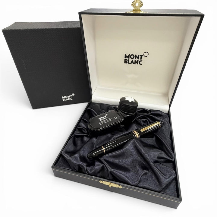 極美品△MONTBLANC モンブラン マイスターシュテュック 149 ペン先18K 1810 Bニブ 万年筆 ブラック ゴールド ドイツ製 メンズ インク付き