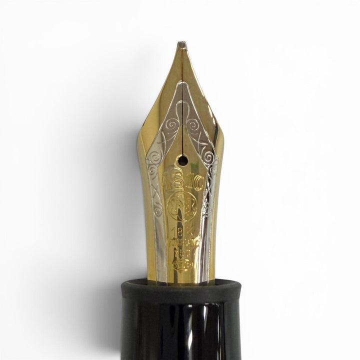 極美品△MONTBLANC モンブラン マイスターシュテュック 149 ペン先18K 1810 Bニブ 万年筆 ブラック ゴールド ドイツ製 メンズ インク付き