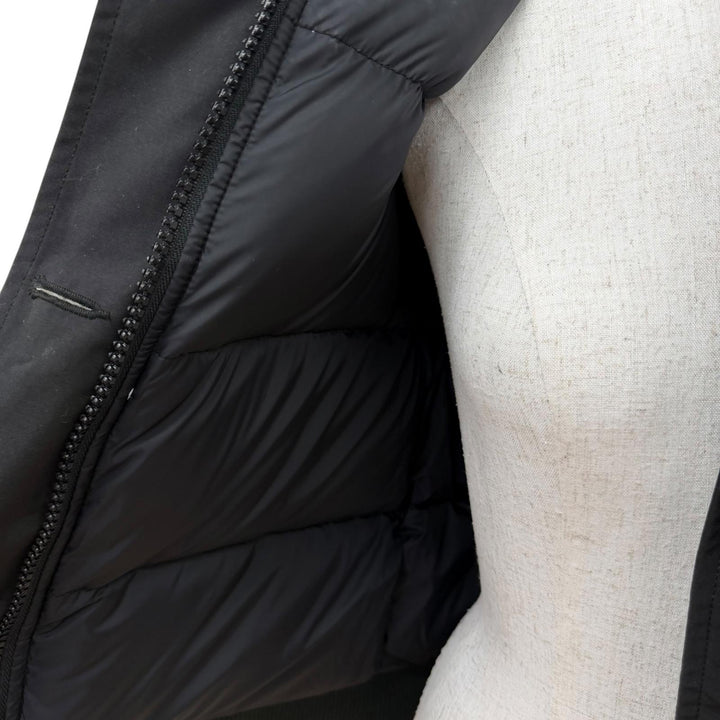 良品☆CANADA GOOSE カナダグース 7967JL LABRADOR BOMBER ショート丈 ファー・フード付 ダウンジャケット ブラック S 正規品 レディース