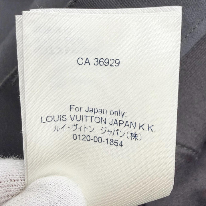 極美品△LOUIS VUITTON ルイヴィトン テクニカルコットン ダミエボタン LVロゴZIPTOP ダメージ加工 ルーズカーゴパンツ グレー 38 正規品