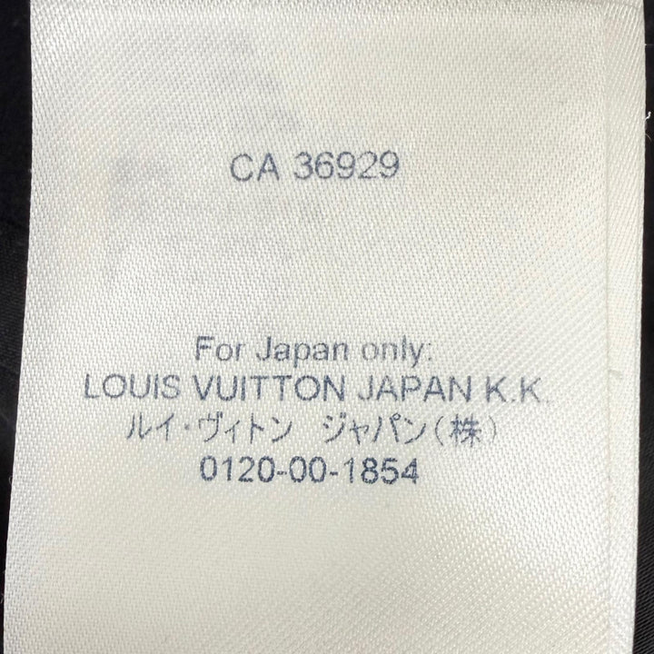 美品□LOUIS VUITTON ルイヴィトン 2021年製 エンボスロゴ ダブルブレスト テクニカルウール ピーコート ブラック 44 イタリア製 正規品