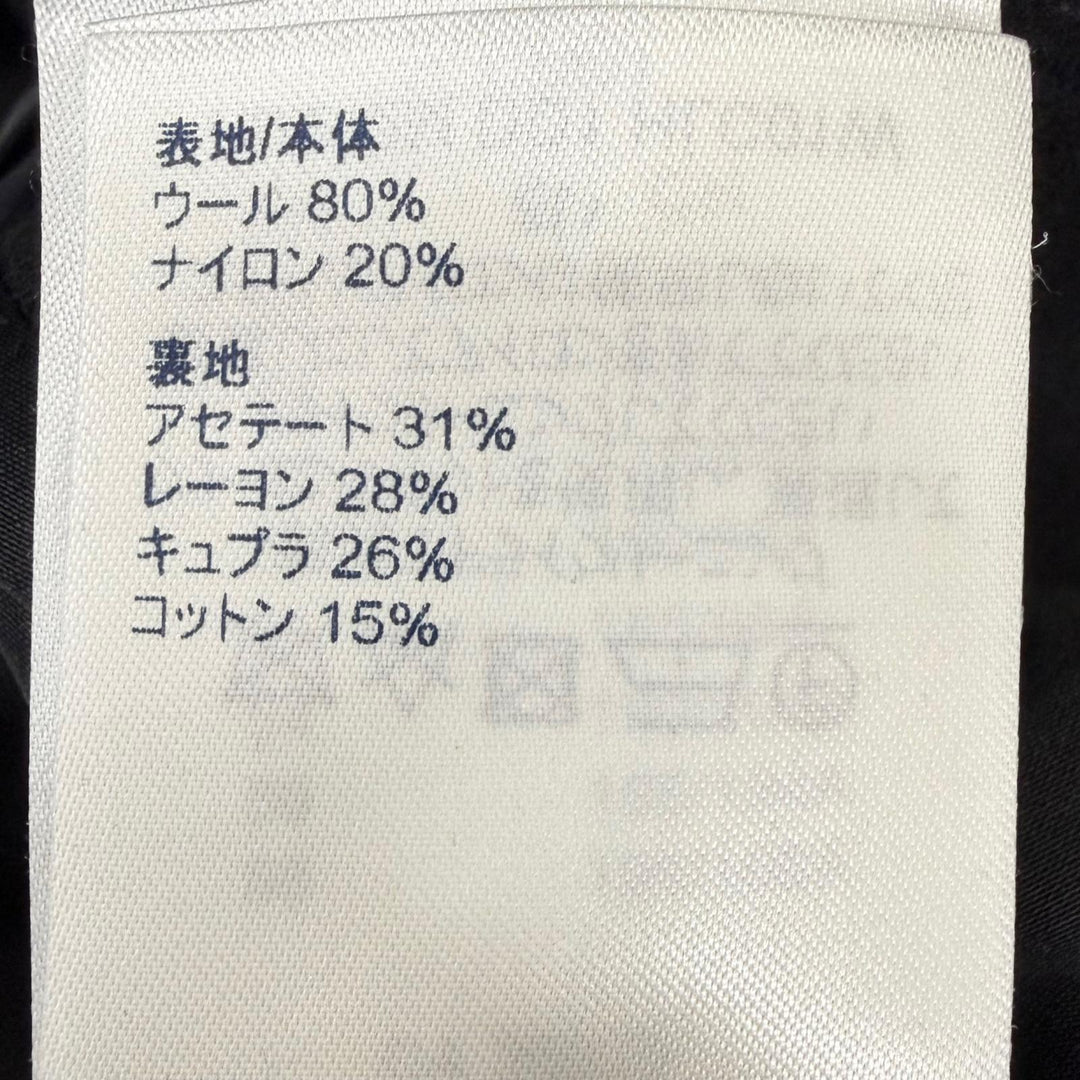 美品□LOUIS VUITTON ルイヴィトン 2021年製 エンボスロゴ ダブルブレスト テクニカルウール ピーコート ブラック 44 イタリア製 正規品