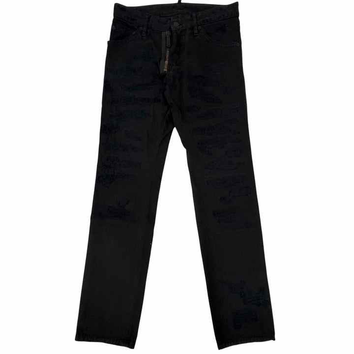 【ドンドン見直し】美品□DSQUARED2 ディースクエアード S79LA0038 Cool Guy Jean ICONロゴ ダメージ加工 デニムパンツ 42 伊製 正規品
