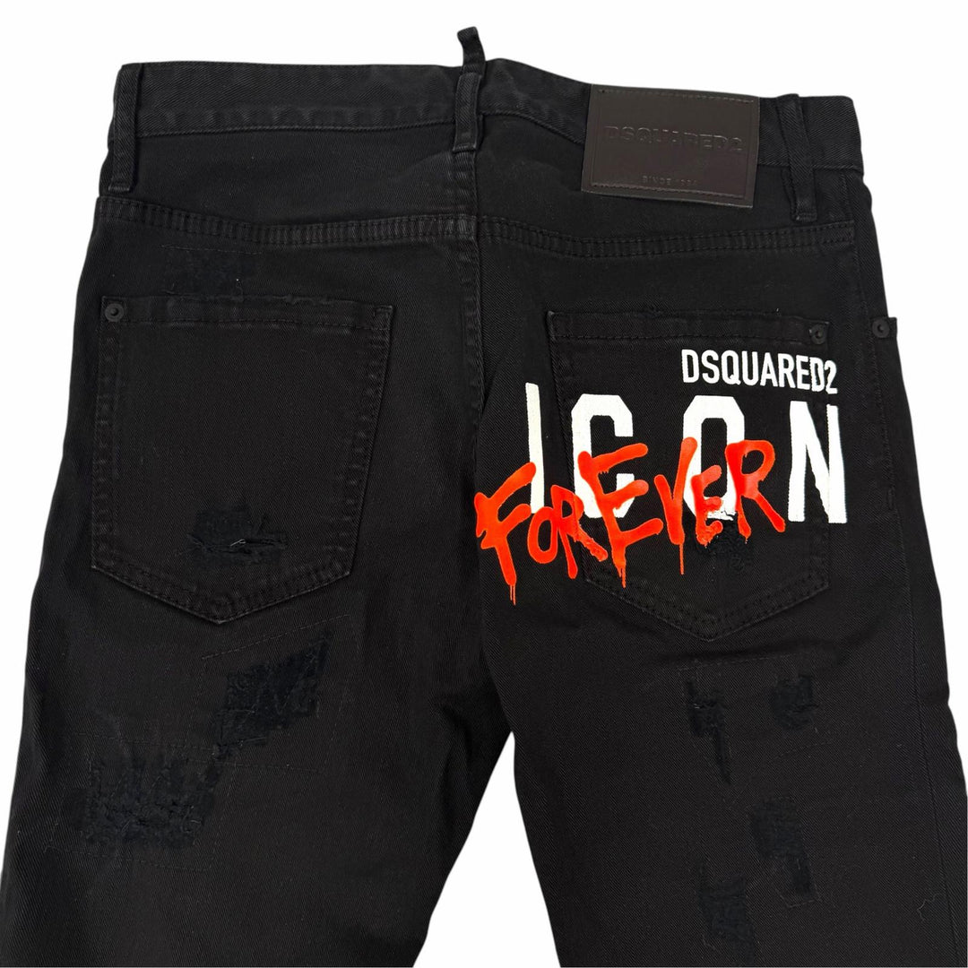 【ドンドン見直し】美品□DSQUARED2 ディースクエアード S79LA0038 Cool Guy Jean ICONロゴ ダメージ加工 デニムパンツ 42 伊製 正規品