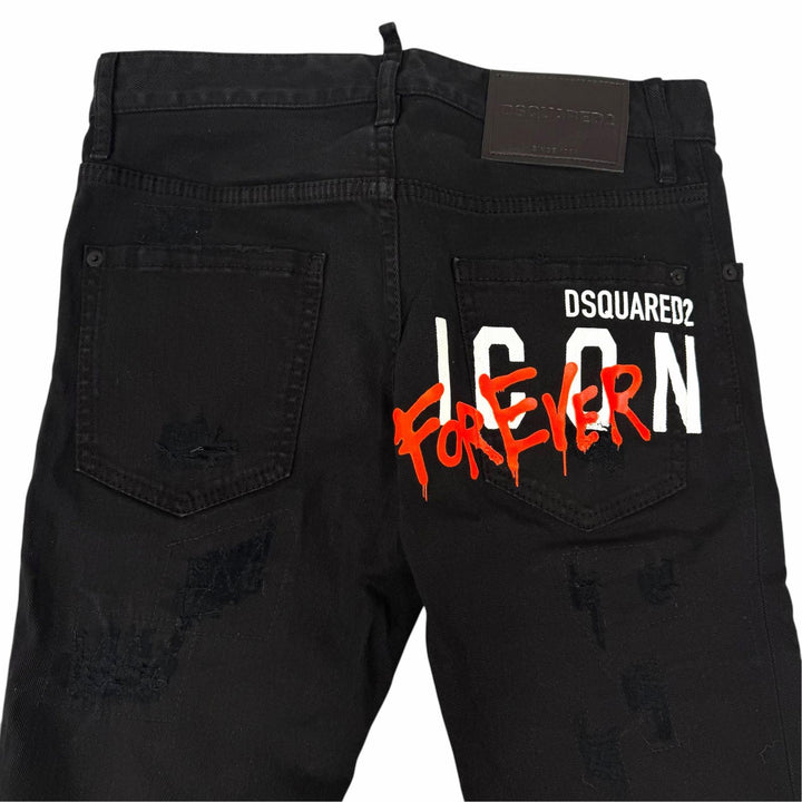 【ドンドン見直し】美品□DSQUARED2 ディースクエアード S79LA0038 Cool Guy Jean ICONロゴ ダメージ加工 デニムパンツ 42 伊製 正規品