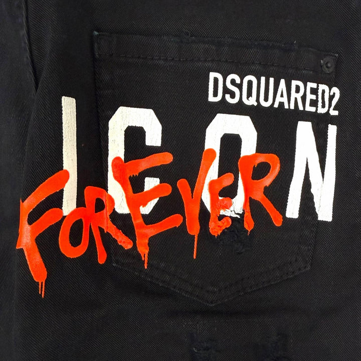 【ドンドン見直し】美品□DSQUARED2 ディースクエアード S79LA0038 Cool Guy Jean ICONロゴ ダメージ加工 デニムパンツ 42 伊製 正規品