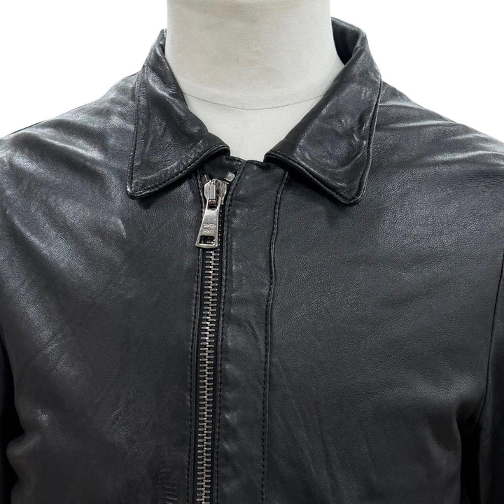 美品▼GIORGIO BRATO ジョルジオブラット GU18F5655V 羊革 ラムレザー WZIPUP ライダースジャケット ブラック 48 伊製 正規品 メンズ
