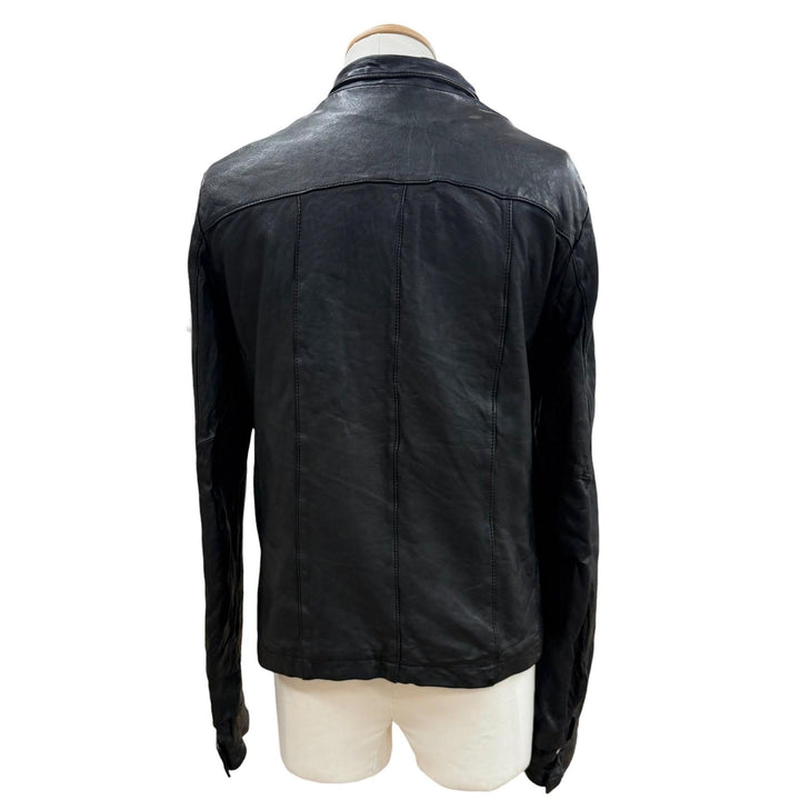 美品▼GIORGIO BRATO ジョルジオブラット GU18F5655V 羊革 ラムレザー WZIPUP ライダースジャケット ブラック 48 伊製 正規品 メンズ