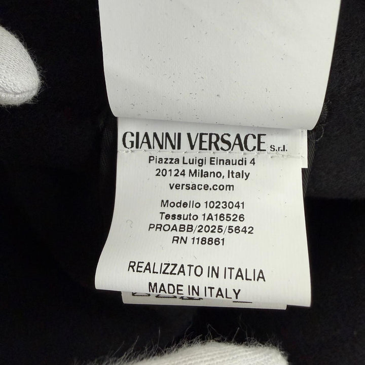未使用品☆VERSACE ヴェルサーチ 2025年製 1023041 ウール カシミヤ メデューサボタン コート ブラック 36 イタリア製 正規品 レディース