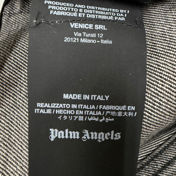 【ドンドン見直し】美品□PALM ANGELS パームエンジェルス PMYA012C99DEN001 ロゴプリント デニムパンツ グレー 29 イタリア製 正規品