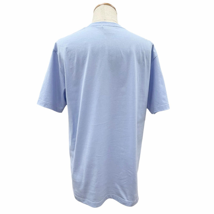 極美品△DIOR ディオール 26SS 683J606A3282 リラックスフィット ロゴ刺繍 コットンジャージー 半袖Ｔシャツ ライトブルー M 伊製 正規品