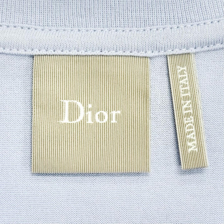 極美品△DIOR ディオール 26SS 683J606A3282 リラックスフィット ロゴ刺繍 コットンジャージー 半袖Ｔシャツ ライトブルー M 伊製 正規品