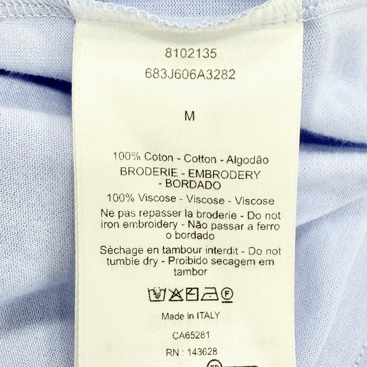 極美品△DIOR ディオール 26SS 683J606A3282 リラックスフィット ロゴ刺繍 コットンジャージー 半袖Ｔシャツ ライトブルー M 伊製 正規品