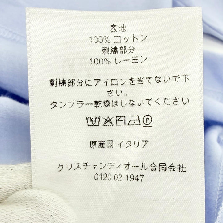 極美品△DIOR ディオール 26SS 683J606A3282 リラックスフィット ロゴ刺繍 コットンジャージー 半袖Ｔシャツ ライトブルー M 伊製 正規品