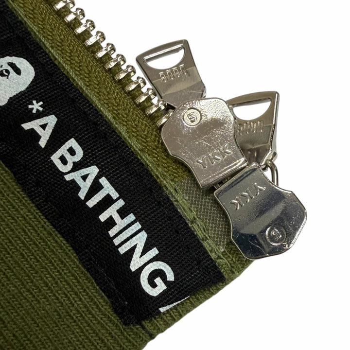 【ドンドン見直し】 美品□A BATHING APE 001ZPK701016M SHARK HOODIE カモフラ ダブルシャーク パーカー カーキ M 日本製 正規品 メンズ