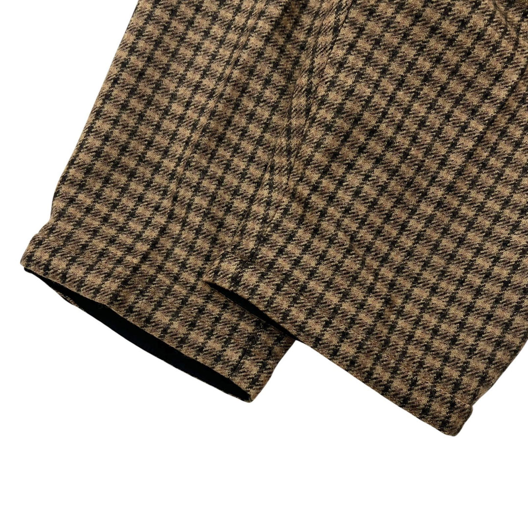 極美品▲SAINT LAURENT PARIS サンローランパリ 22SS 661318 ウール100％ チェック ハーフ パンツ ブラウン IT 36 正規品 レディース