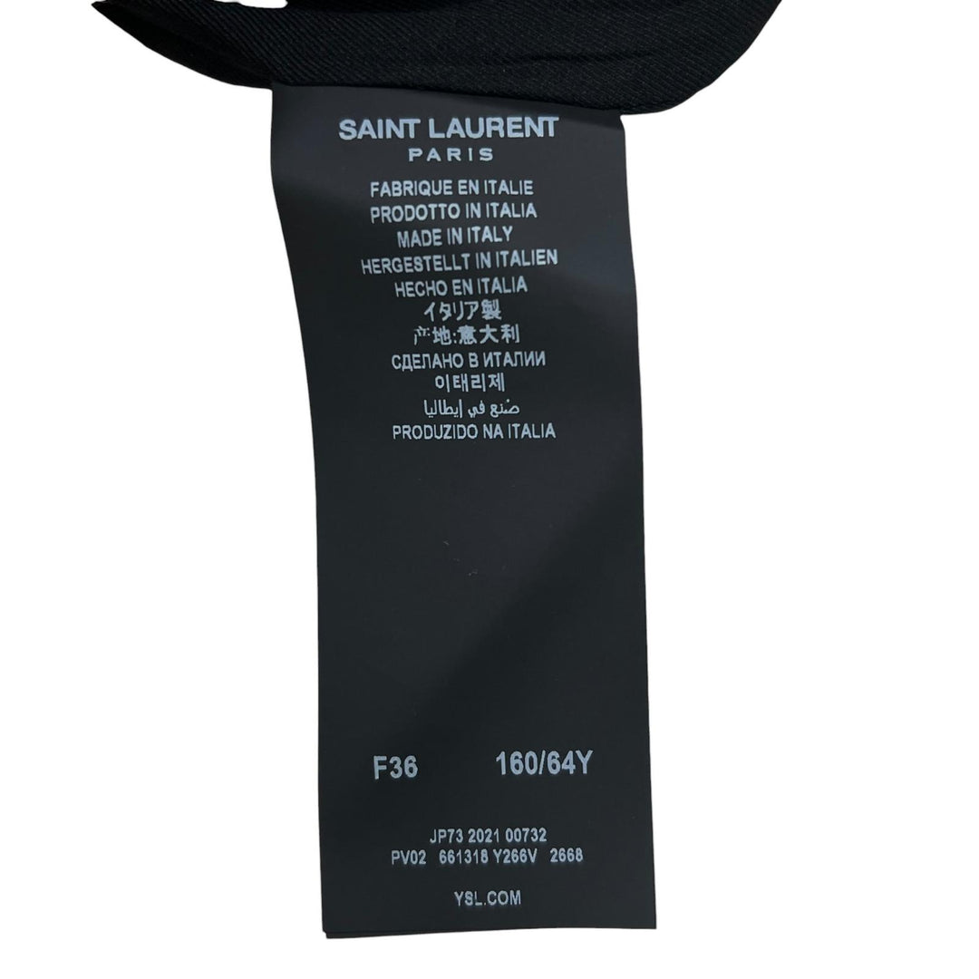 極美品▲SAINT LAURENT PARIS サンローランパリ 22SS 661318 ウール100％ チェック ハーフ パンツ ブラウン IT 36 正規品 レディース