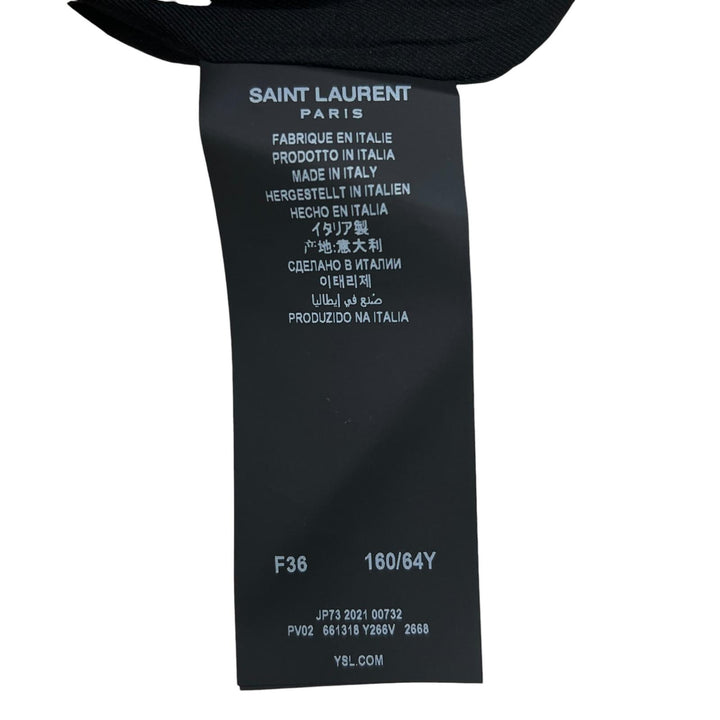 極美品▲SAINT LAURENT PARIS サンローランパリ 22SS 661318 ウール100％ チェック ハーフ パンツ ブラウン IT 36 正規品 レディース