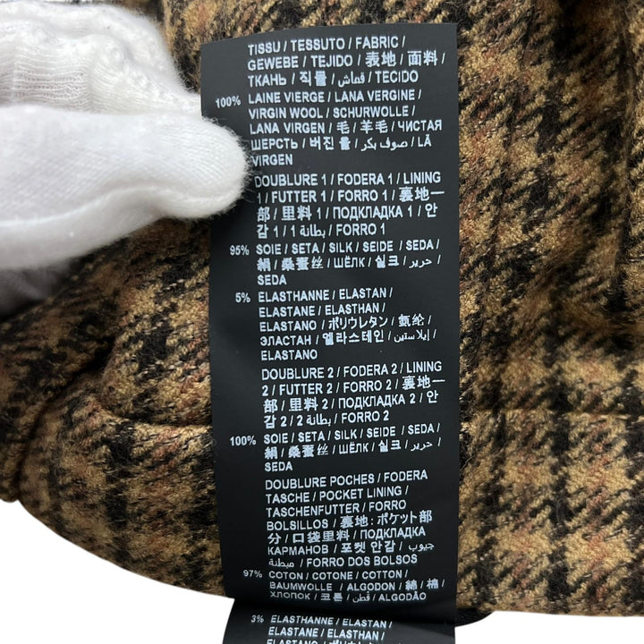 極美品▲SAINT LAURENT PARIS サンローランパリ 22SS 661318 ウール100％ チェック ハーフ パンツ ブラウン IT 36 正規品 レディース