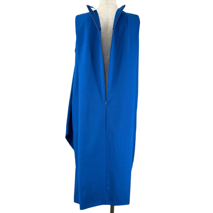 極美品▲ENFOLD エンフォルド 300BS333-0410 ウール100% ノースリーブ ロング ワンピース ドレス ブルー 38 日本製 正規品 レディース