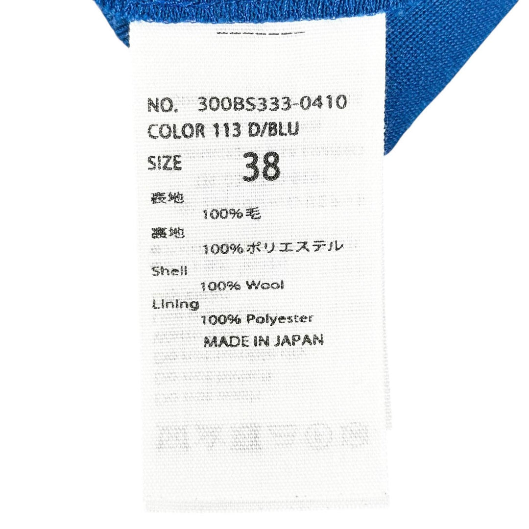 極美品▲ENFOLD エンフォルド 300BS333-0410 ウール100% ノースリーブ ロング ワンピース ドレス ブルー 38 日本製 正規品 レディース