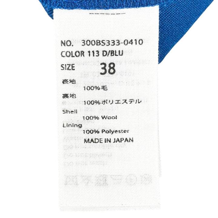 極美品▲ENFOLD エンフォルド 300BS333-0410 ウール100% ノースリーブ ロング ワンピース ドレス ブルー 38 日本製 正規品 レディース