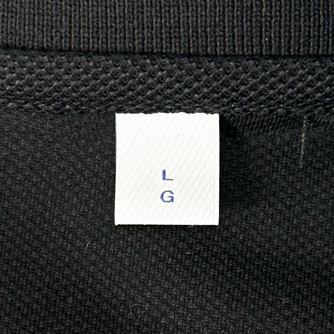 美品▲BURBERRY バーバリー 8116183 コットン100% 馬上の騎士 ロゴ金具 ロゴボタン 半袖ポロシャツ 黒 L ポルトガル製 正規品 メンズ
