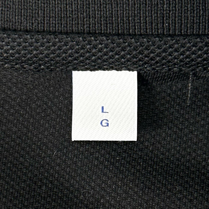 美品▲BURBERRY バーバリー 8116183 コットン100% 馬上の騎士 ロゴ金具 ロゴボタン 半袖ポロシャツ 黒 L ポルトガル製 正規品 メンズ