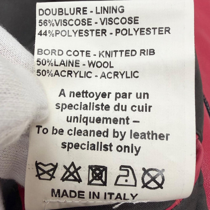 美品□LANVIN ランバン 14AW RMLF0003H14 ラムレザー ルカ・オッセンドライバー ボンバージャケット ルビーレッド 48 イタリア製 正規品