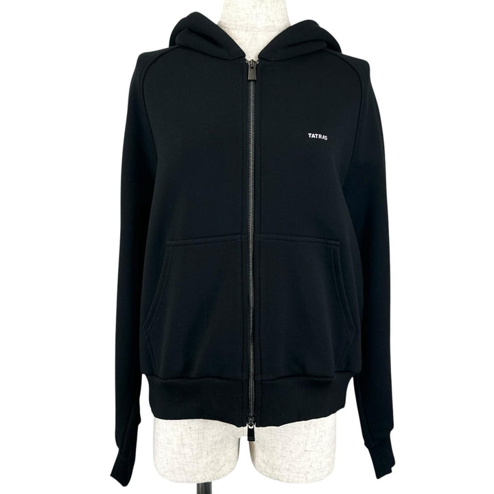 極美品▲TATRAS タトラス 25SS LTAT25S8613-M LOMO コットン100％ ジップアップ パーカー ブラック 02 日本製 正規品 レディース