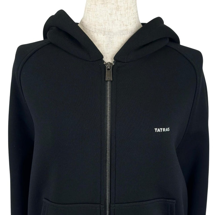極美品▲TATRAS タトラス 25SS LTAT25S8613-M LOMO コットン100％ ジップアップ パーカー ブラック 02 日本製 正規品 レディース
