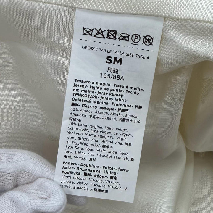 極美品★Max Mara マックスマーラ 2023年製 24147311416 テディベア アルパカ ウール混 ケープ ポンチョ 白 SM 正規品 ガーメント付