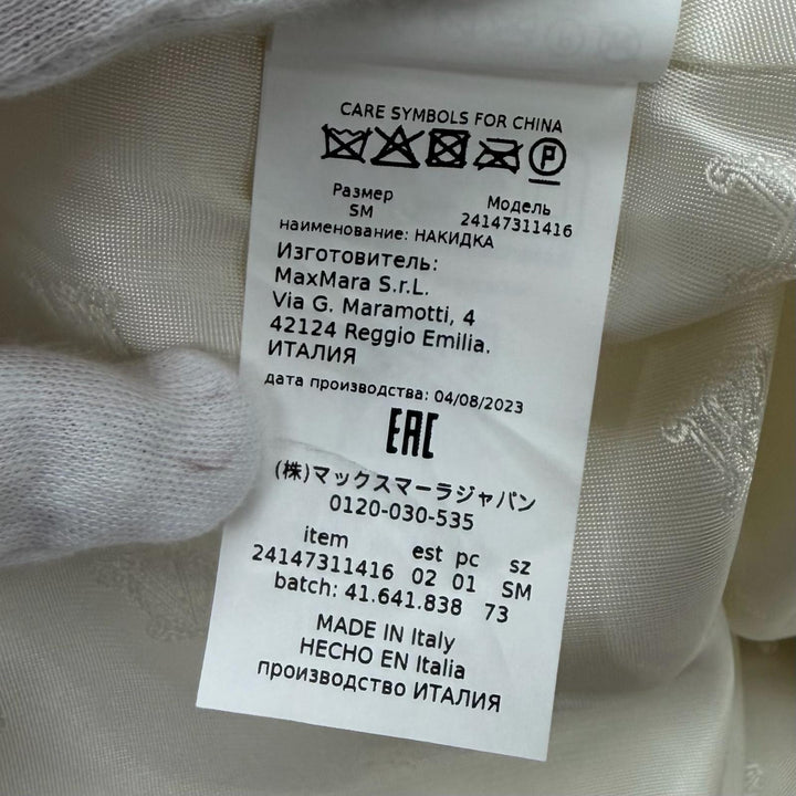 極美品★Max Mara マックスマーラ 2023年製 24147311416 テディベア アルパカ ウール混 ケープ ポンチョ 白 SM 正規品 ガーメント付