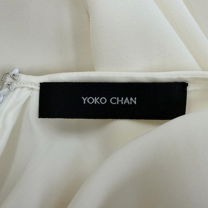 極美品☆YOKO CHAN ヨーコチャン 2025年製 YCB-325-497 ノースリーブボリュームラッフルブラウス カットソー トップス ホワイト F 正規品