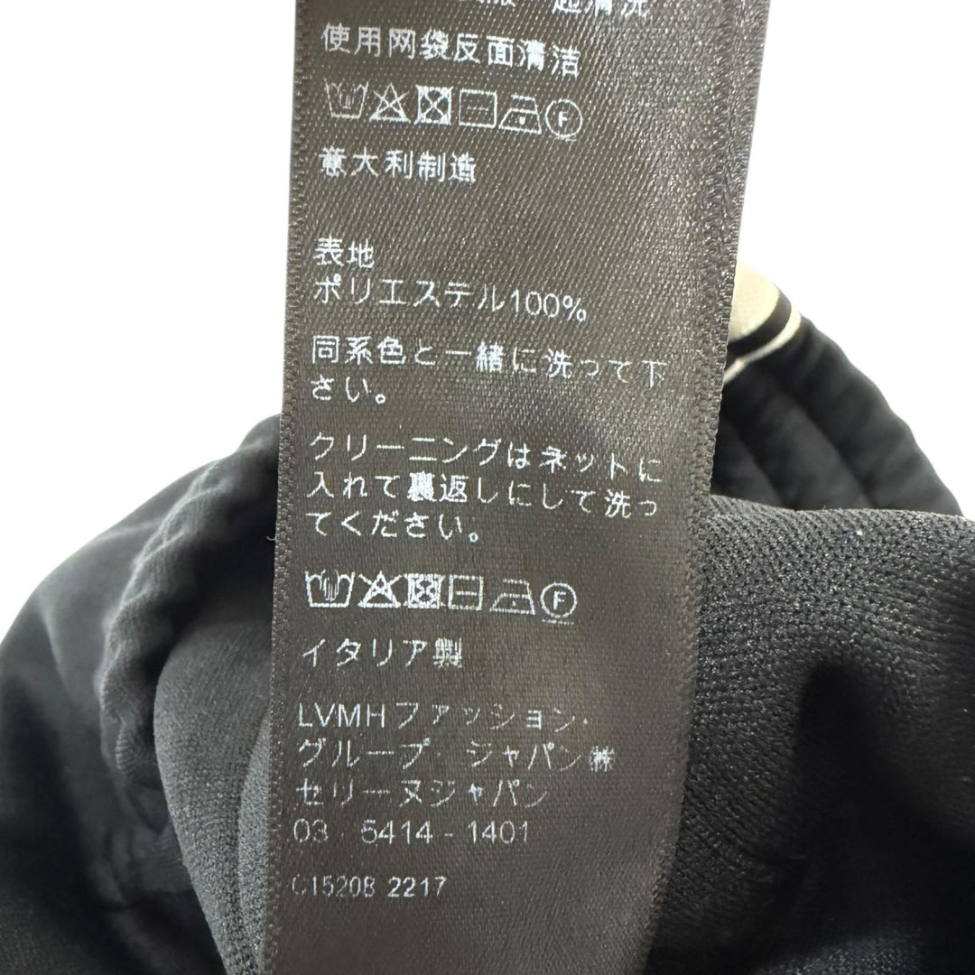 美品□CELINE セリーヌ 2Z099121O ロゴ刺繍 ダブルフェイス サイドライン トラックパンツ ブラック ホワイト S イタリア製 正規品 メンズ