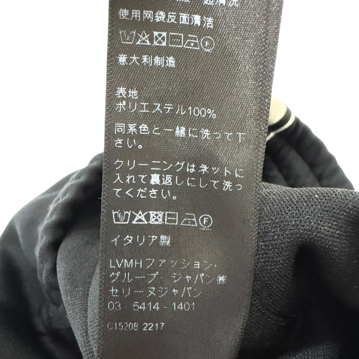 美品□CELINE セリーヌ 2Z099121O ロゴ刺繍 ダブルフェイス サイドライン トラックパンツ ブラック ホワイト S イタリア製 正規品 メンズ