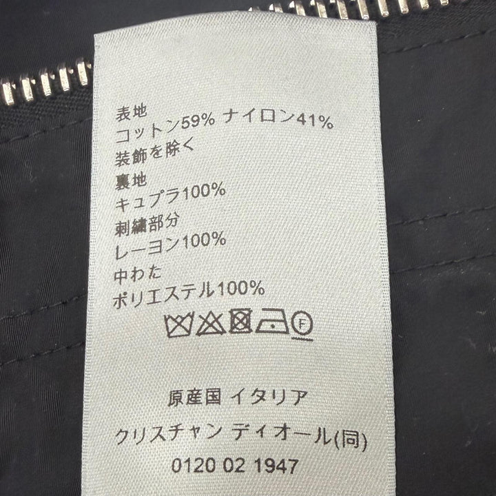 美品▼DIOR ディオール オム 24AW 413C303B6281 バックロゴ刺繍 フーデッド 中綿入り WZIPUP ロングジャケット コート IT 50 正規品 伊製