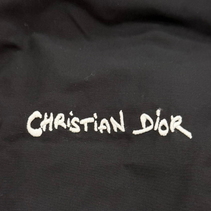 美品▼DIOR ディオール オム 24AW 413C303B6281 バックロゴ刺繍 フーデッド 中綿入り WZIPUP ロングジャケット コート IT 50 正規品 伊製