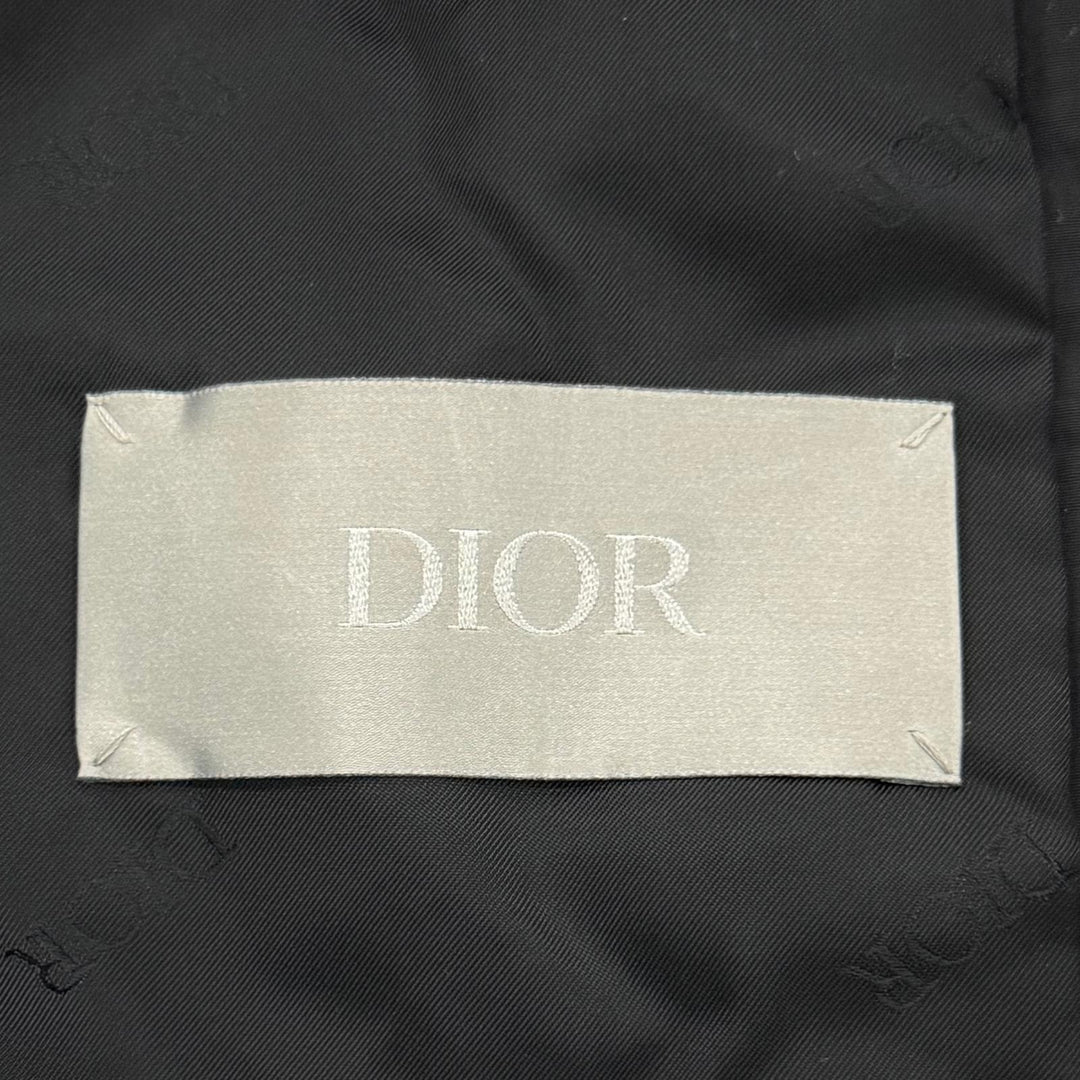 美品▼DIOR ディオール オム 24AW 413C303B6281 バックロゴ刺繍 フーデッド 中綿入り WZIPUP ロングジャケット コート IT 50 正規品 伊製