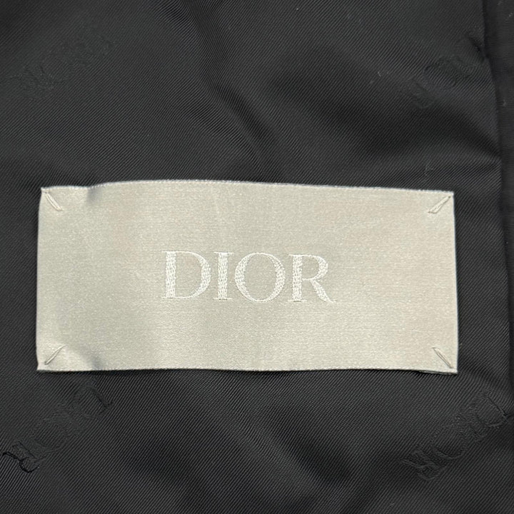 美品▼DIOR ディオール オム 24AW 413C303B6281 バックロゴ刺繍 フーデッド 中綿入り WZIPUP ロングジャケット コート IT 50 正規品 伊製