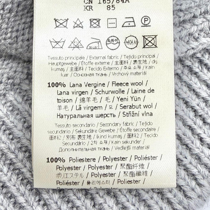 極美品△FENDI フェンディ 2023年 FZC460 ウール100％ FFロゴ ハーフジップ ボア切替 長袖 ニット セーター グレー 44 イタリア製 正規品