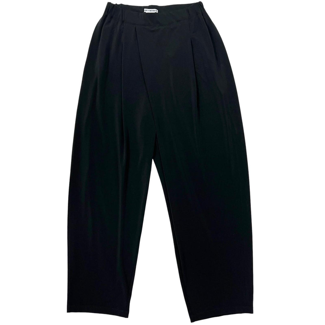 極美品▲ISSEY MIYAKE イッセイミヤケ IM51JF725 タックワイド パンツ ブラック 2 日本製 正規品 レディース