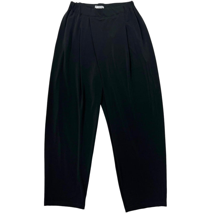 極美品▲ISSEY MIYAKE イッセイミヤケ IM51JF725 タックワイド パンツ ブラック 2 日本製 正規品 レディース