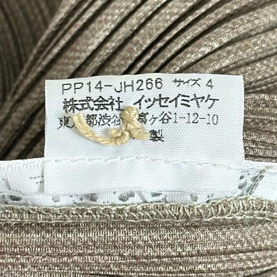 極美品▲PLEATS PLEASE プリーツプリーズ イッセイミヤケ PP14-JH266 ノースリーブ ワンピース ブラウン 4 日本製 正規品 レディース