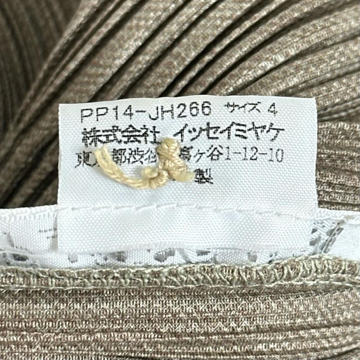 極美品▲PLEATS PLEASE プリーツプリーズ イッセイミヤケ PP14-JH266 ノースリーブ ワンピース ブラウン 4 日本製 正規品 レディース